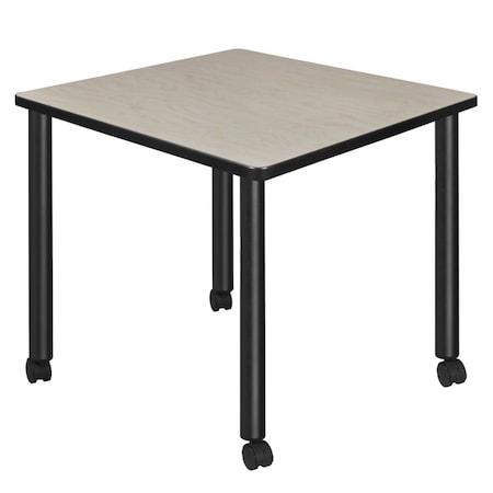 Regency Kee Mobile Tables, 30 W, 30 L, 29 H, Wood, Metal Top, Maple TBMC3030PLBK